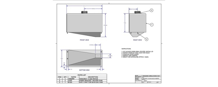 Tank Rect 10 USG WE/FE Prepped