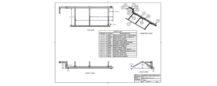 Wing Frame, 4 Noz. Al, R Wing Frame, 4 Noz. Al, R