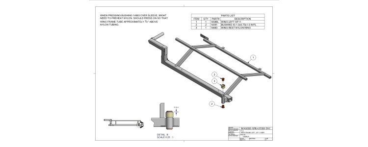 Wing Frame Left, GF11 Assby
