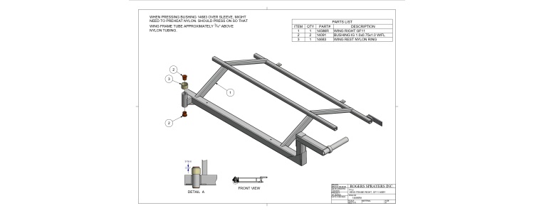 Wing Frame Right, GF11 Assby