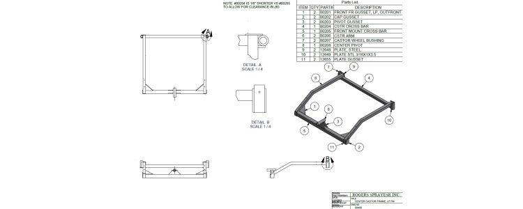 Center Castor frame, LP FM