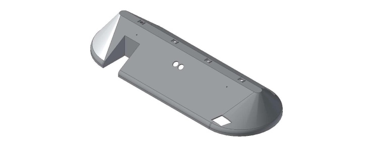 Shroud FM Left Wing, w/holes, Grey Shroud FM Left Wing, w/holes, Grey