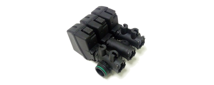 3 way-electric control unit with fork couplings, 863T003, ARAG, Salvarani