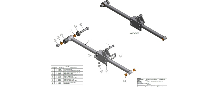 Float Arm Assembly, Right