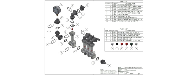 Flow Kit 4 Col w/gauge