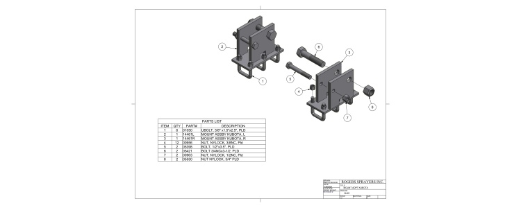 Mount Adapter FM Kubota 2880/3680/3990