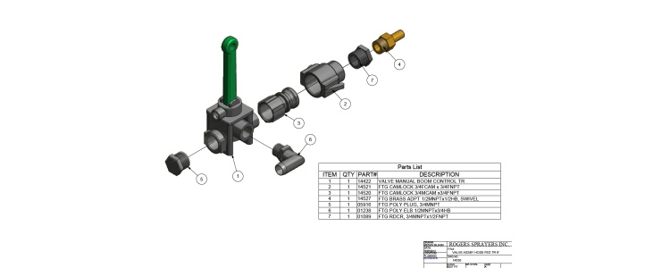 Valve Assby Hose Fed TR 6'