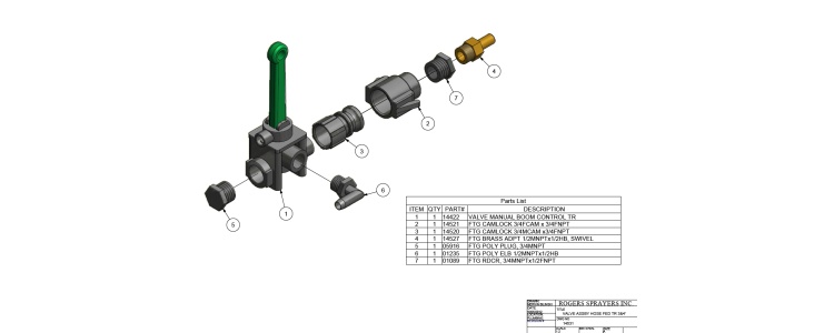 Valve Assby Hose Fed TR 3&4'