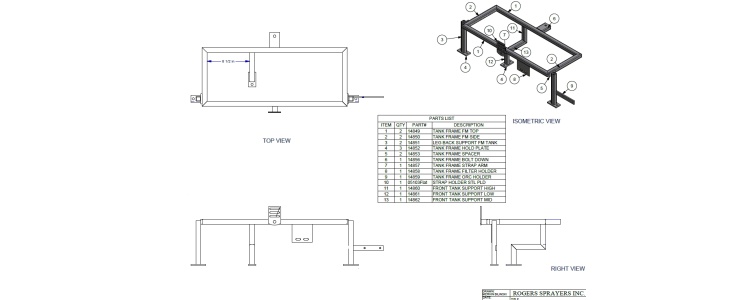 Tank Frame Assembly 25gal Sq.