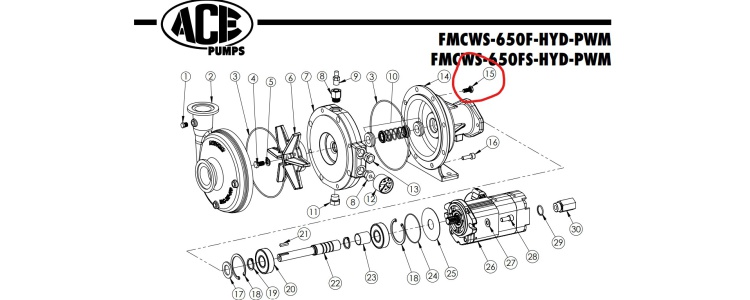 Ace Pumps,CAP SCREW, HEX HD 3/8, BAC-42