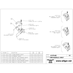 Wilger WET BOOM BOLT MOUNT, TOP/BOT SADDLE ASSY, ONE-WAY, 1"PIPE, 3/8" INLET,41475-00
